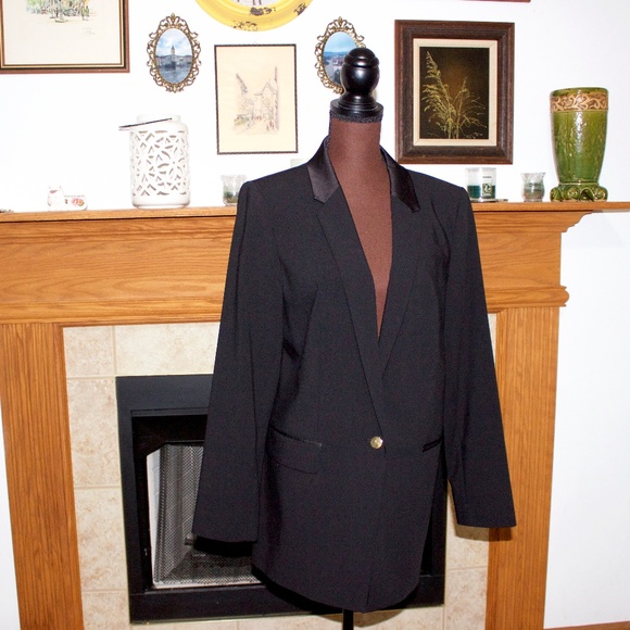 calvin klein women's black blazer